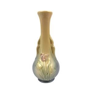 VTG Hull Art Pottery Tulip Blue Jardiniere Vase Planter Art Deco USA 6.75"